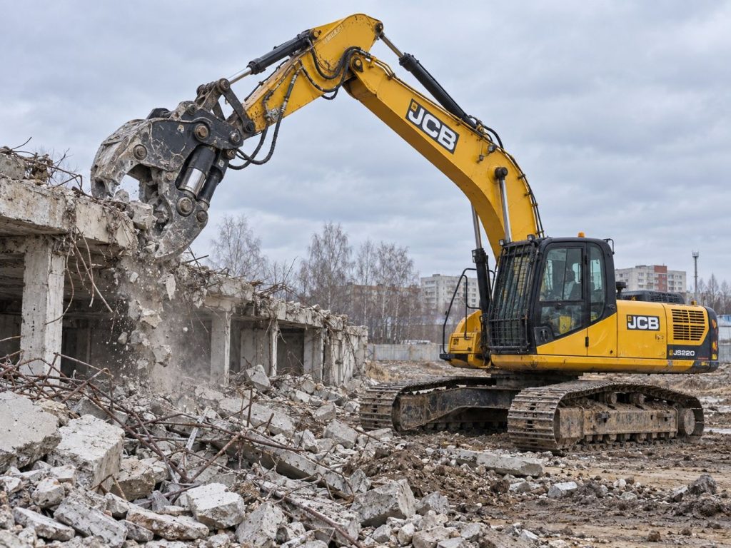 Аренда гусеничного экскаватора JCB JS220 с гидроножницами